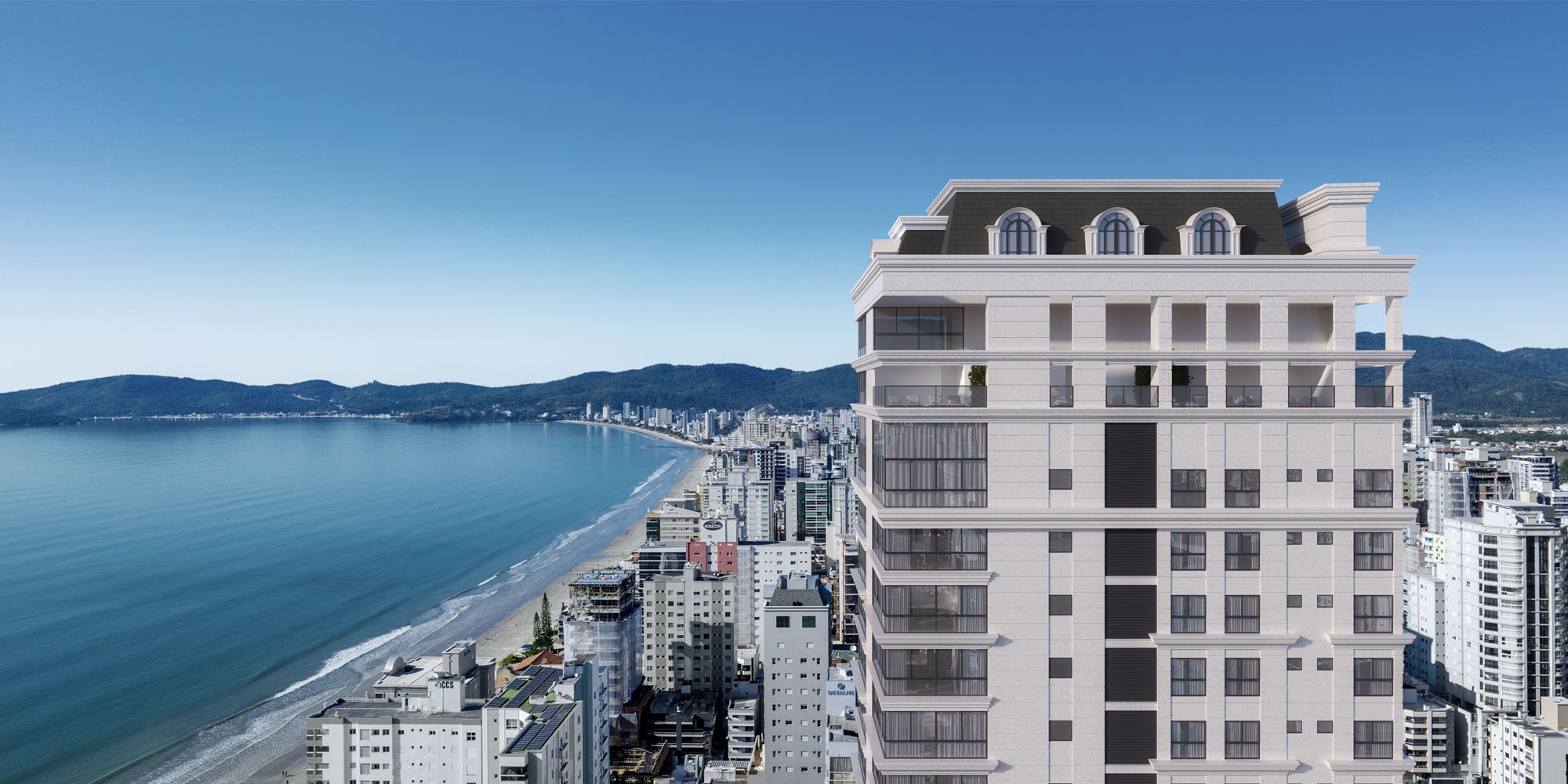 O edifício e a praia